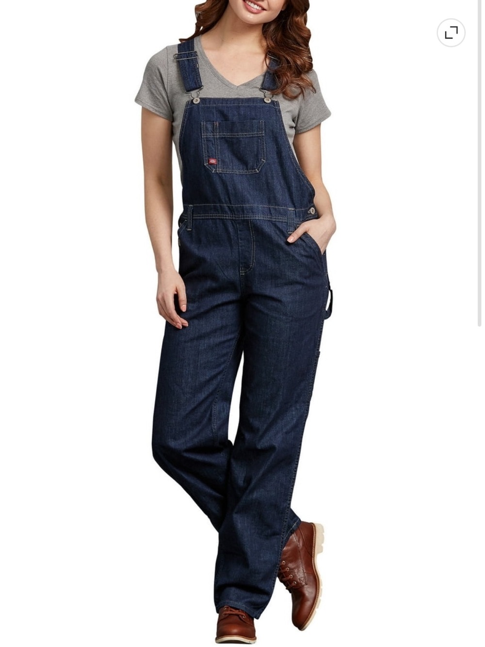 Dickies Women's Dark Blue Denim Overalls